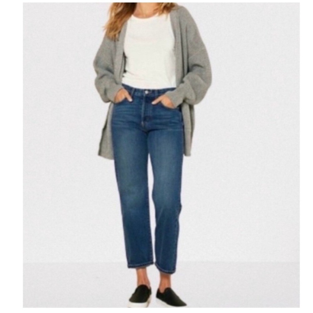 Outerknown Jeans Karma Bums 26 Blue High Rise Straight Organic Cotton USA